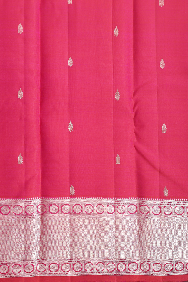 Kanchipuram Silk Saree In Rani Pink With Brocade Design