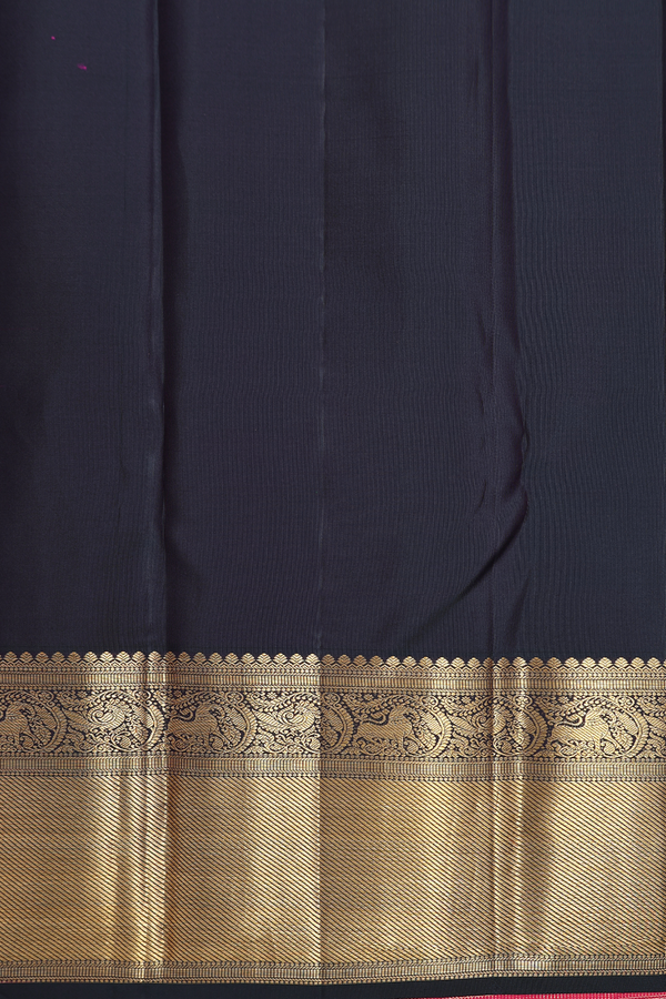 Kanchipuram Silk Saree In Rani Pink With Brocade Design