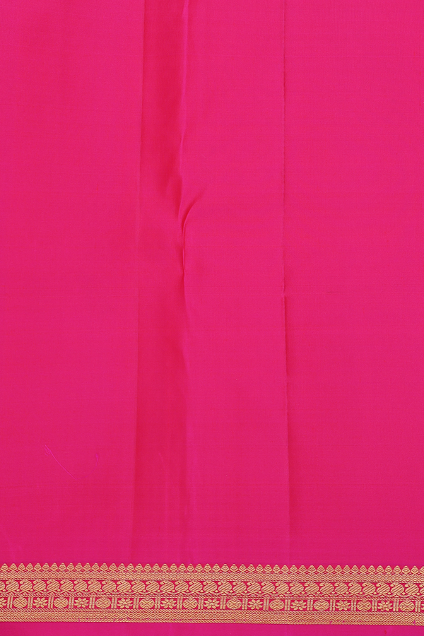 Kanchipuram Silk Saree In Rani Pink With Brocade Design