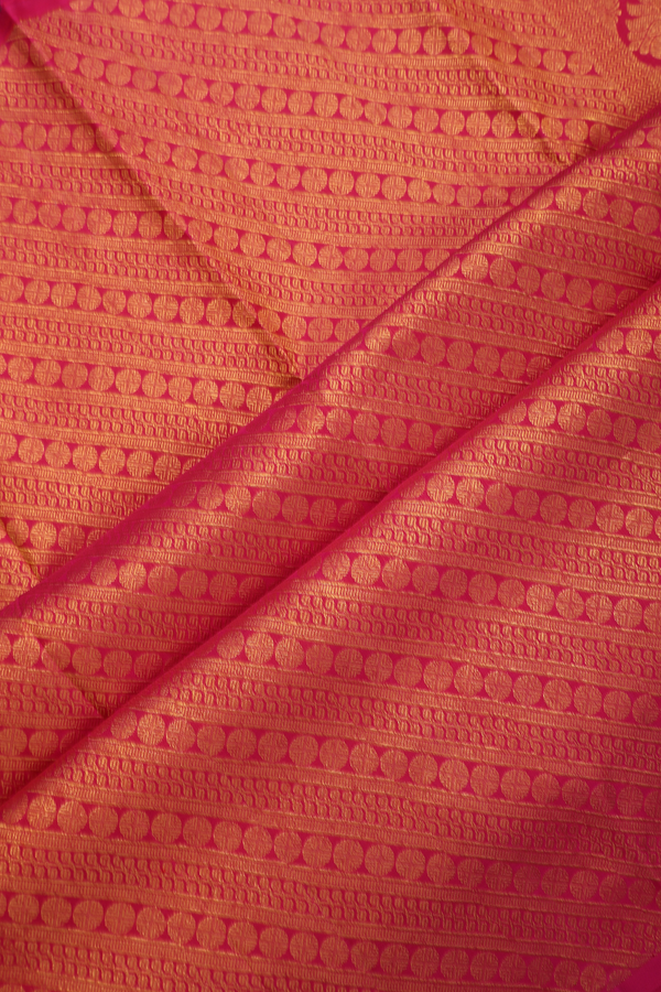 Kanchipuram Silk Saree In Rani Pink With Brocade Design