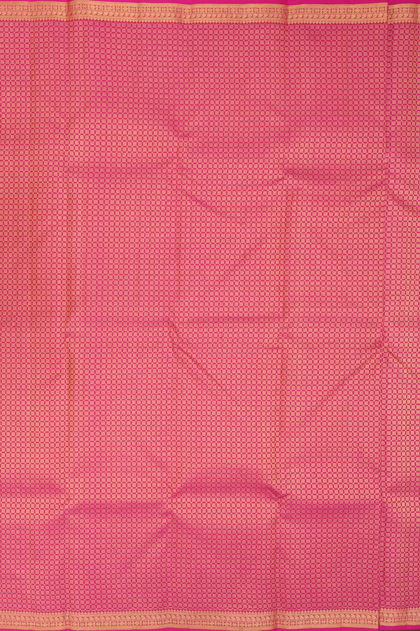 Kanchipuram Silk Saree In Rani Pink With Brocade Design