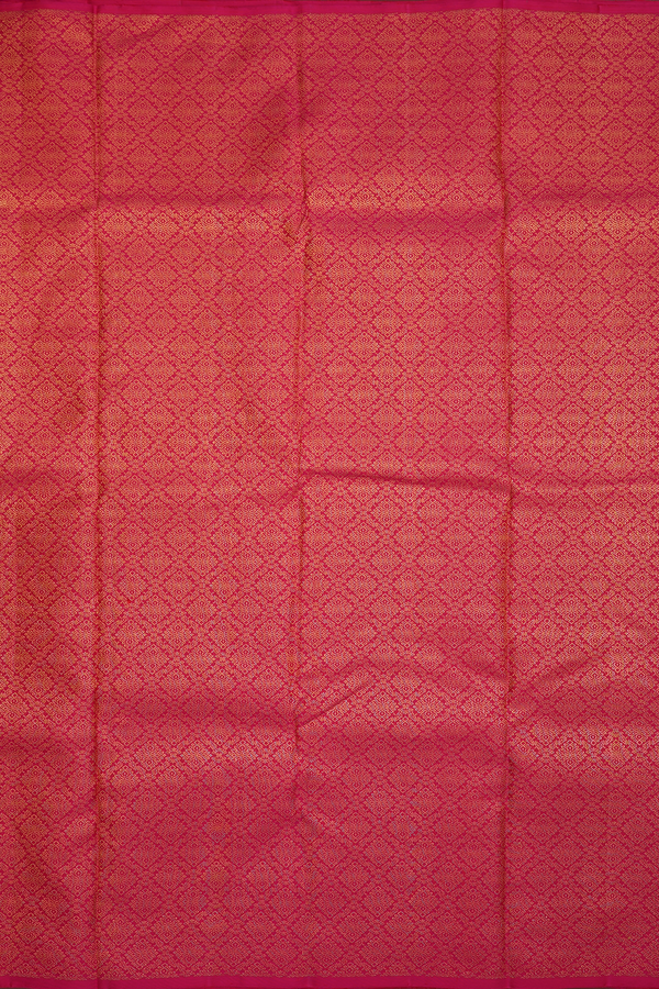 Kanchipuram Silk Saree In Rani Pink With Brocade Design