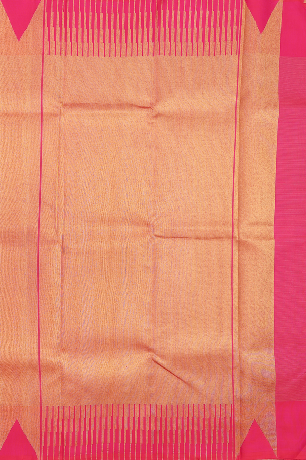 Kanchipuram Silk Saree In Rani Pink With Checks Design