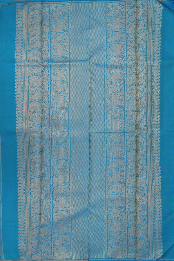 Kanchipuram Silk Saree In Rani Pink With Checks Design