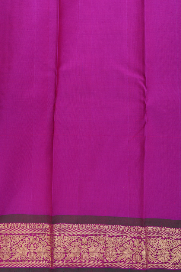 Kanchipuram Silk Saree In Rani Pink With Checks Design