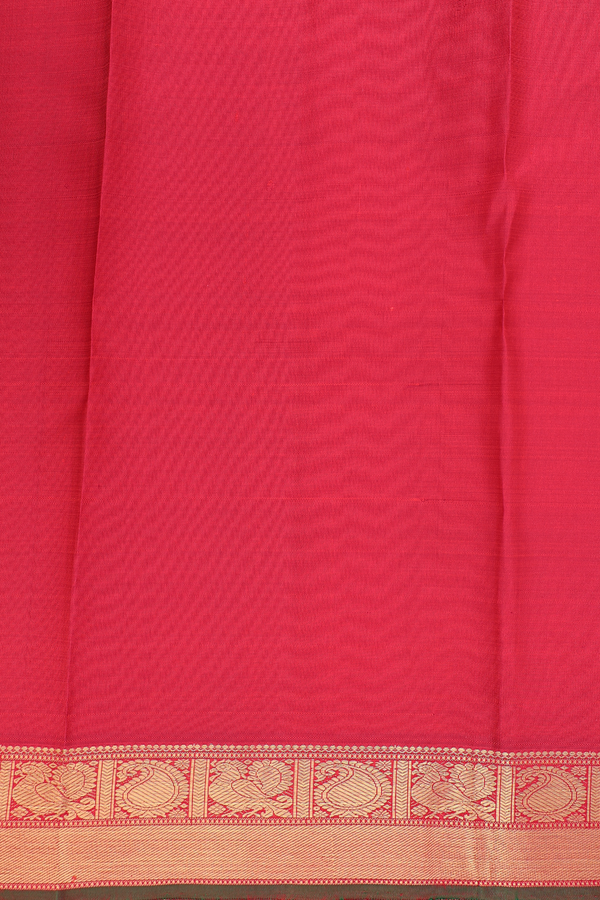 Kanchipuram Silk Saree In Rani Pink With Checks Design