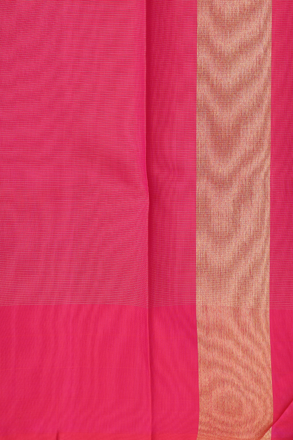 Kanchipuram Silk Saree In Rani Pink With Checks Design