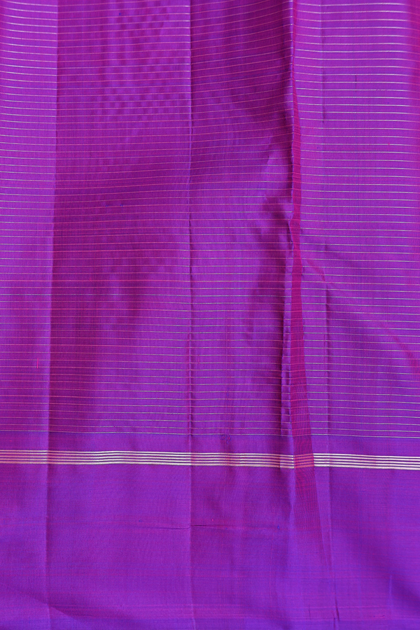 Kanchipuram Silk Saree In Magenta With Checks Design