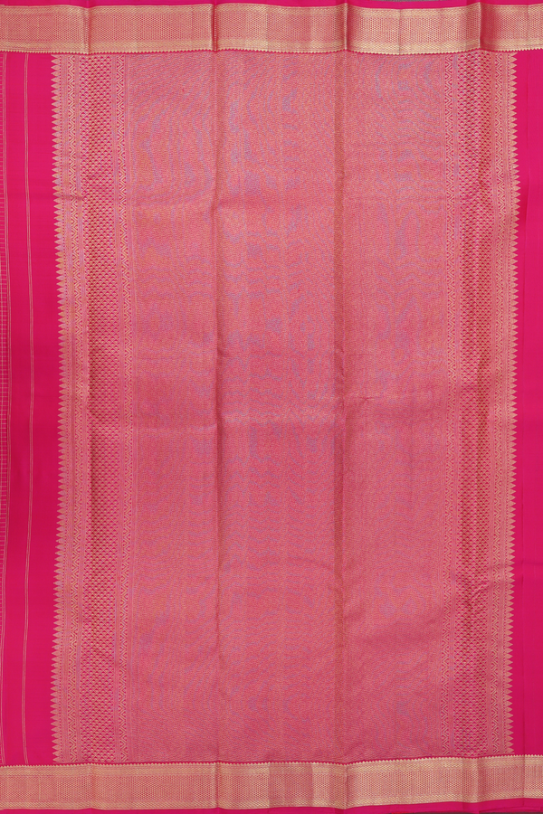 Kanchipuram Silk Saree In Rani Pink With Checks Design