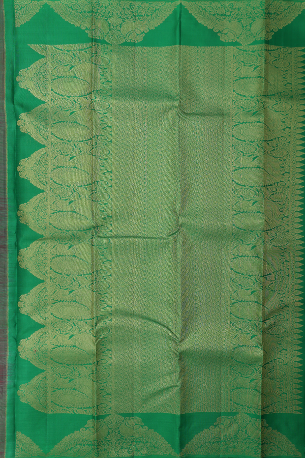 Kanchipuram Silk Saree In Rani Pink With Floral Buttas