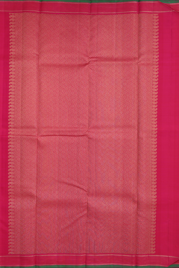 Kanchipuram Silk Saree In Rani Pink With Floral Buttis