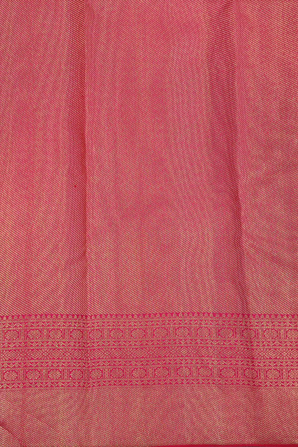 Kanchipuram Silk Saree In Rani Pink With Floral Design