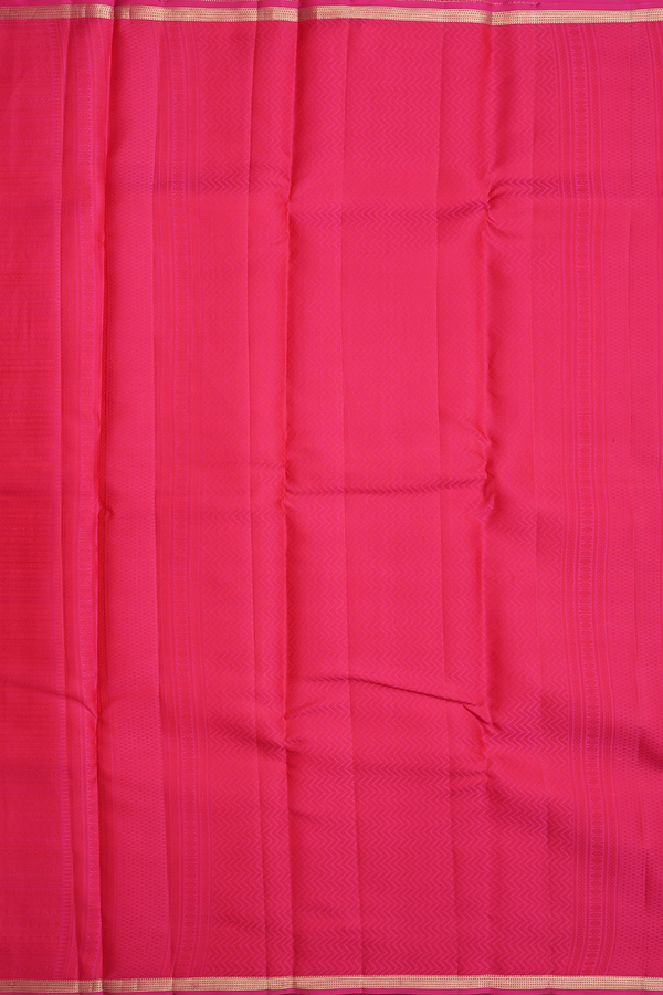 Kanchipuram Silk Saree In Rani Pink With Jacquard Pattern