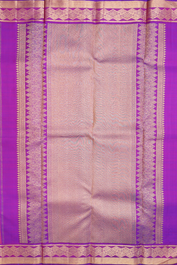 Kanchipuram Silk Saree In Rani Pink With Jacquard Pattern
