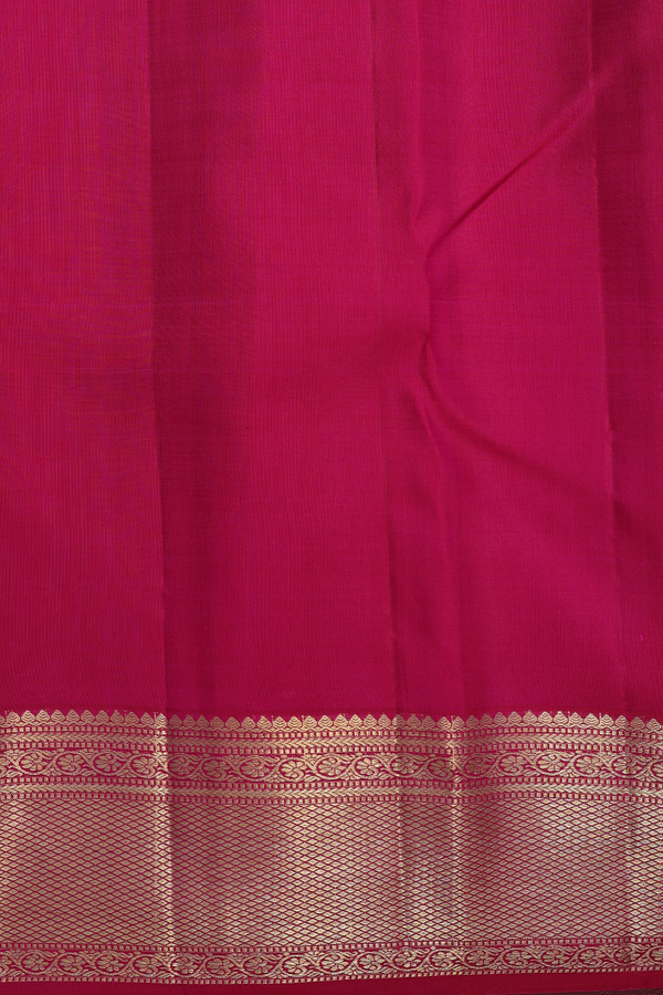 Kanchipuram Silk Saree In Rose Red With Jacquard Pattern