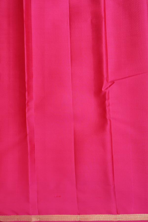 Kanchipuram Silk Saree In Rani Pink With Jacquard Pattern