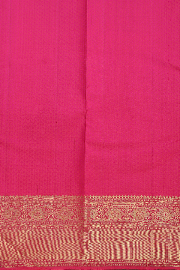 Kanchipuram Silk Saree In Rani Pink With Jacquard Pattern