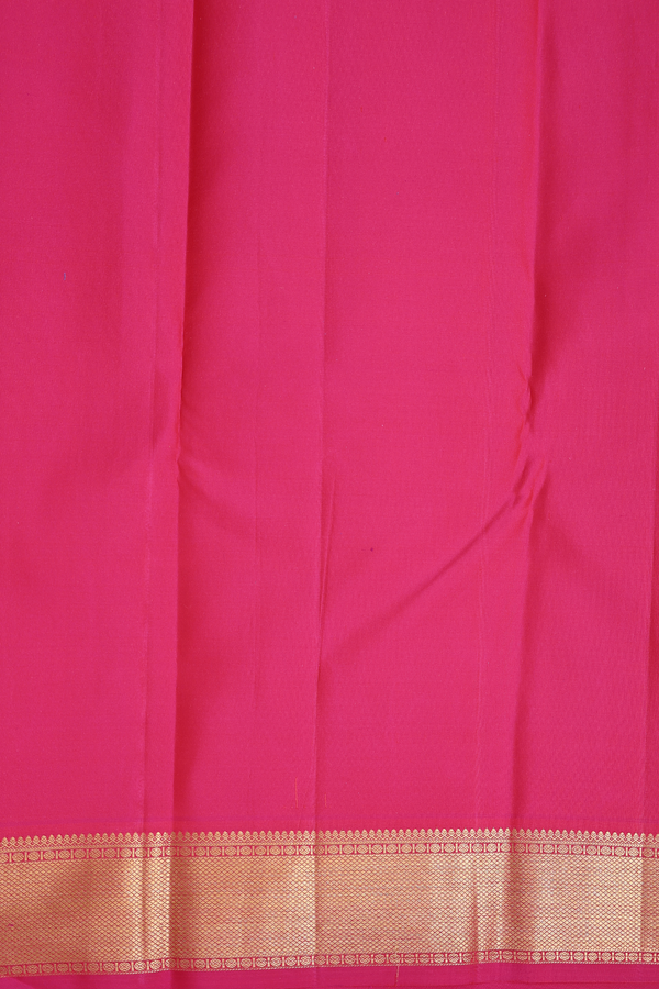 Kanchipuram Silk Saree In Rani Pink With Jacquard Pattern