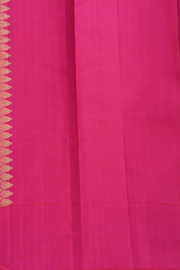 Kanchipuram Silk Saree In Rani Pink With Jacquard Pattern