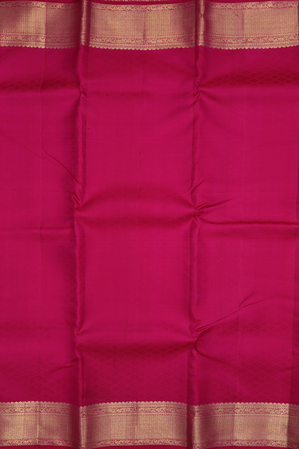Kanchipuram Silk Saree In Rose Red With Jacquard Pattern