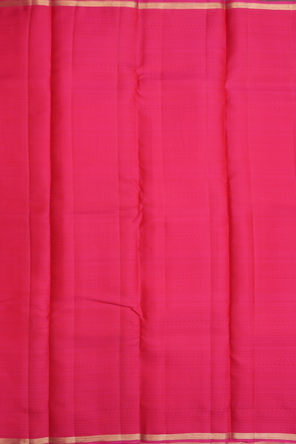 Kanchipuram Silk Saree In Rani Pink With Jacquard Pattern