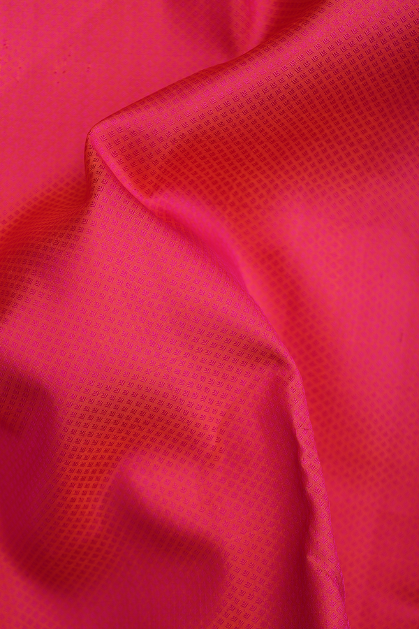 Kanchipuram Silk Saree In Rani Pink With Jacquard Pattern