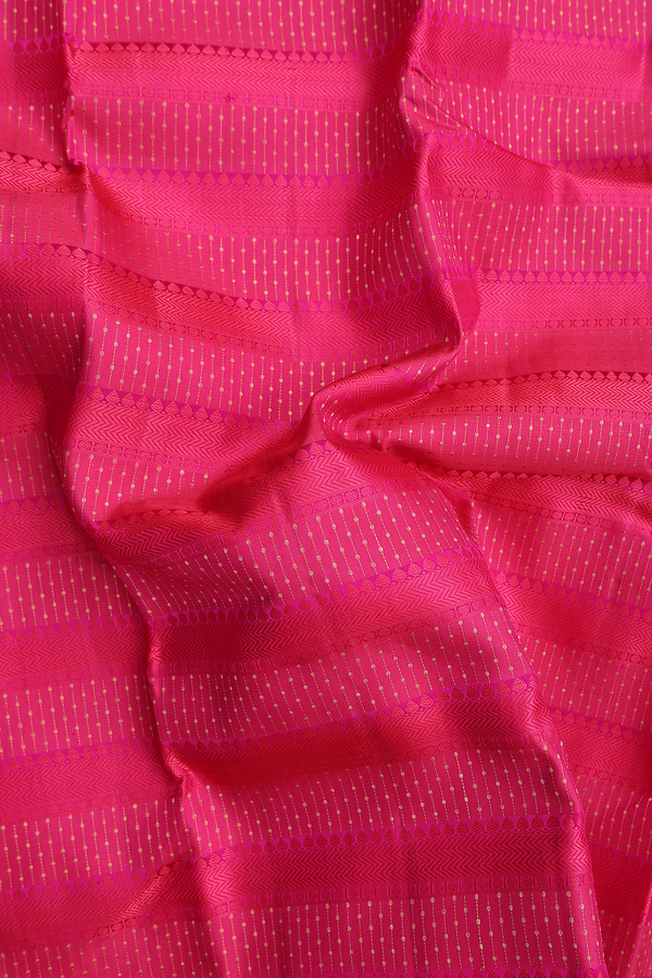 Kanchipuram Silk Saree In Rani Pink With Jacquard Pattern