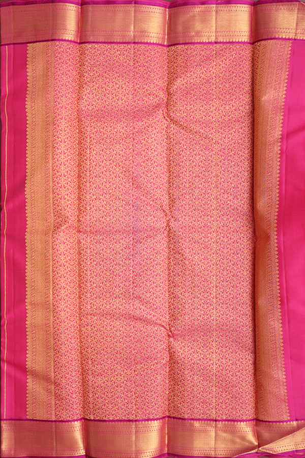 Kanchipuram Silk Saree In Rani Pink With Malli Moggu Buttas