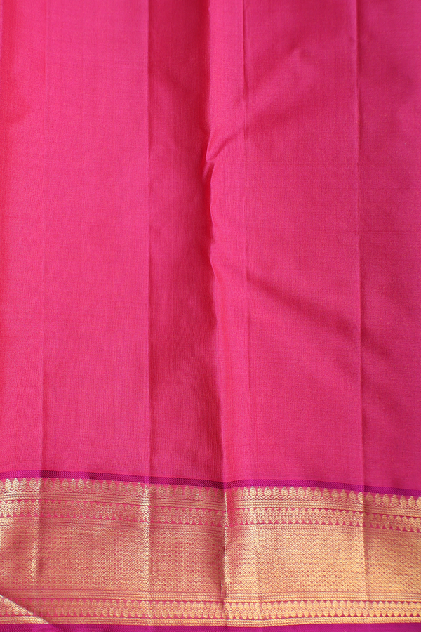 Kanchipuram Silk Saree In Rani Pink With Malli Moggu Buttas