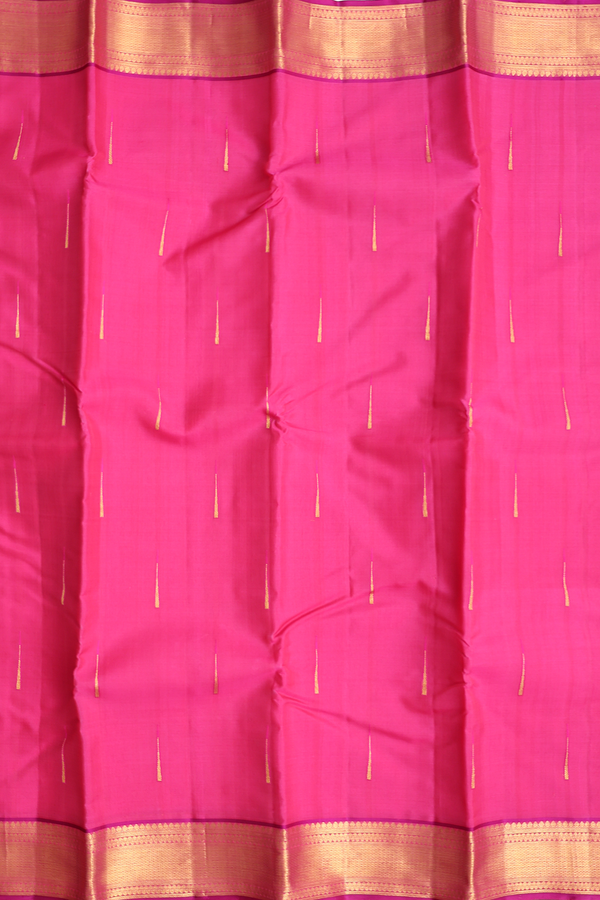 Kanchipuram Silk Saree In Rani Pink With Malli Moggu Buttas