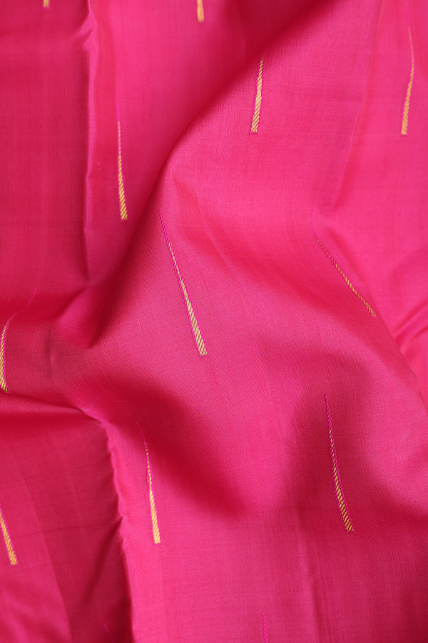 Kanchipuram Silk Saree In Rani Pink With Malli Moggu Buttas