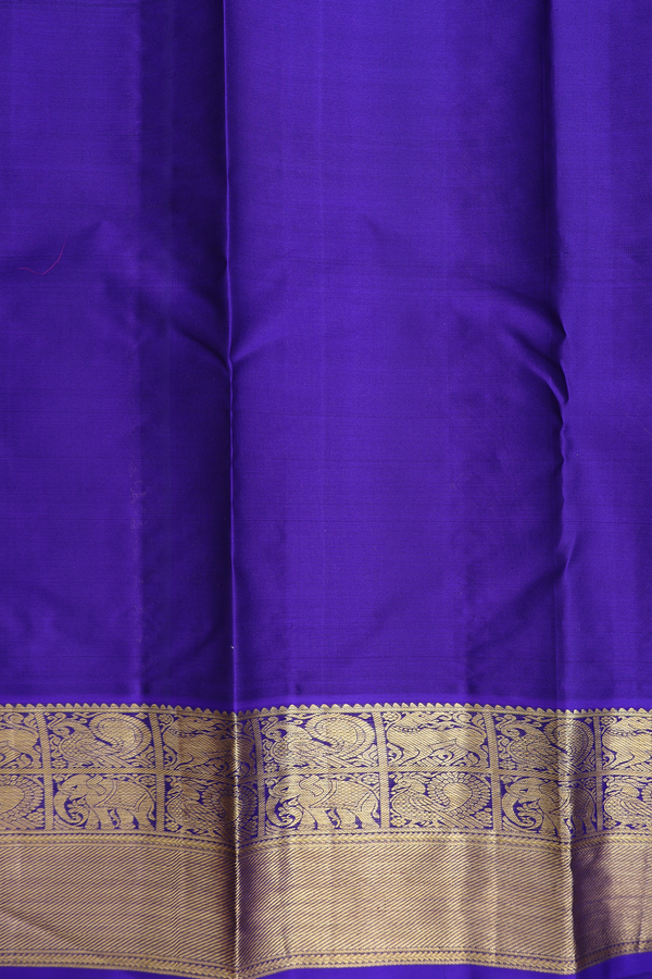 Kanchipuram Silk Saree In Rani Pink With Peacock Buttas