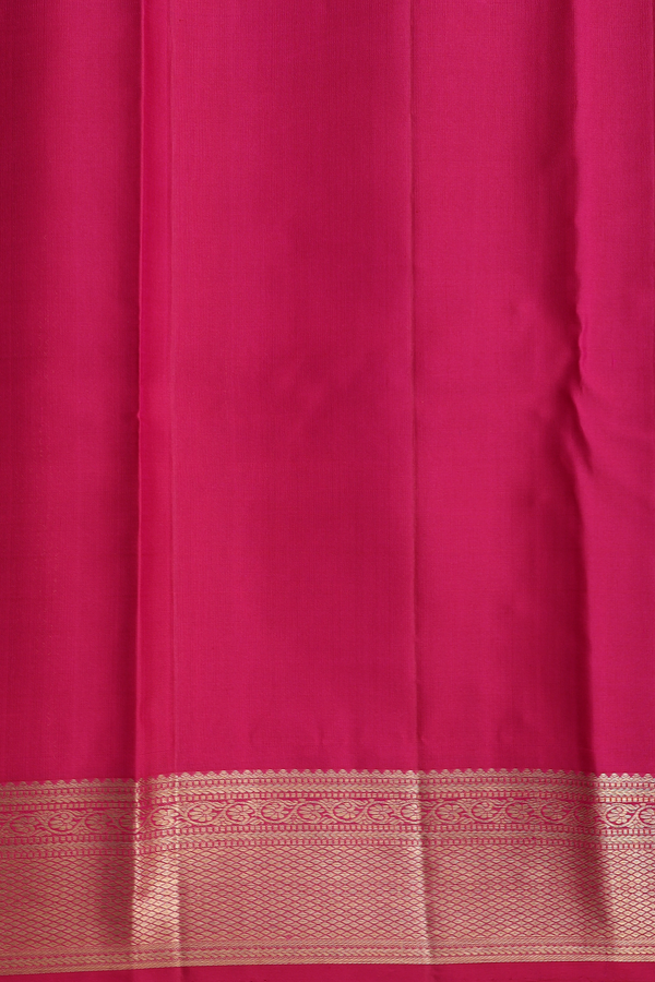 Kanchipuram Silk Saree In Rani Pink With Peacock Buttas