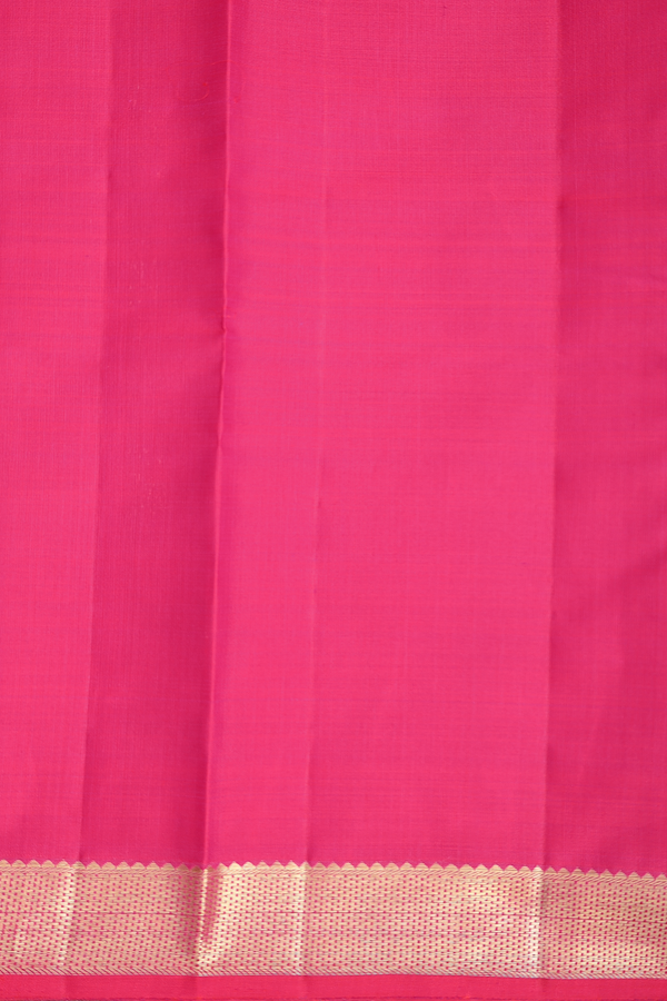 Kanchipuram Silk Saree In Rani Pink With Stripes Design