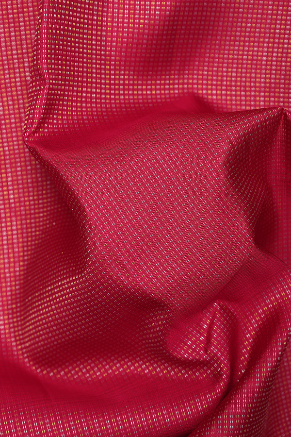 Kanchipuram Silk Saree In Rani Pink With Stripes Design