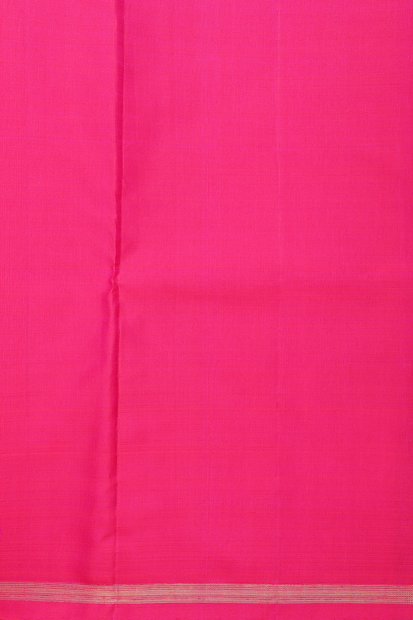 Kanchipuram Silk Saree In Rani Pink With Stripes Design