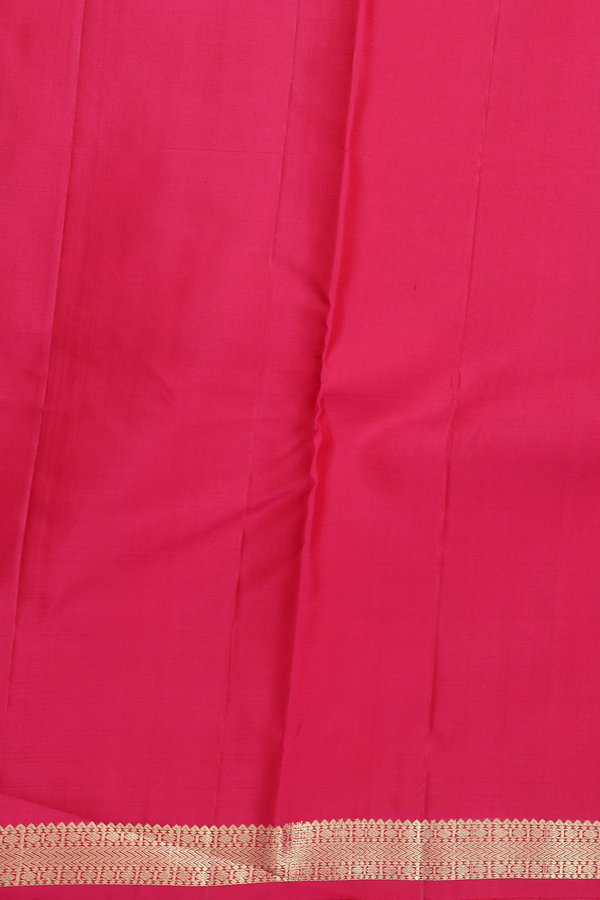 Kanchipuram Silk Saree In Rani Pink With Stripes Design