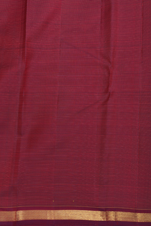 Kanchipuram Silk Saree In Rani Pink With Stripes Design