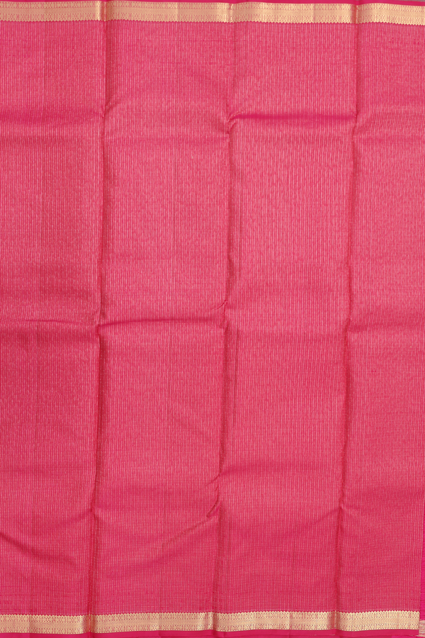 Kanchipuram Silk Saree In Rani Pink With Stripes Design