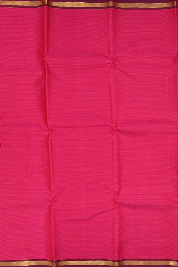 Kanchipuram Silk Saree In Rani Pink With Stripes Design