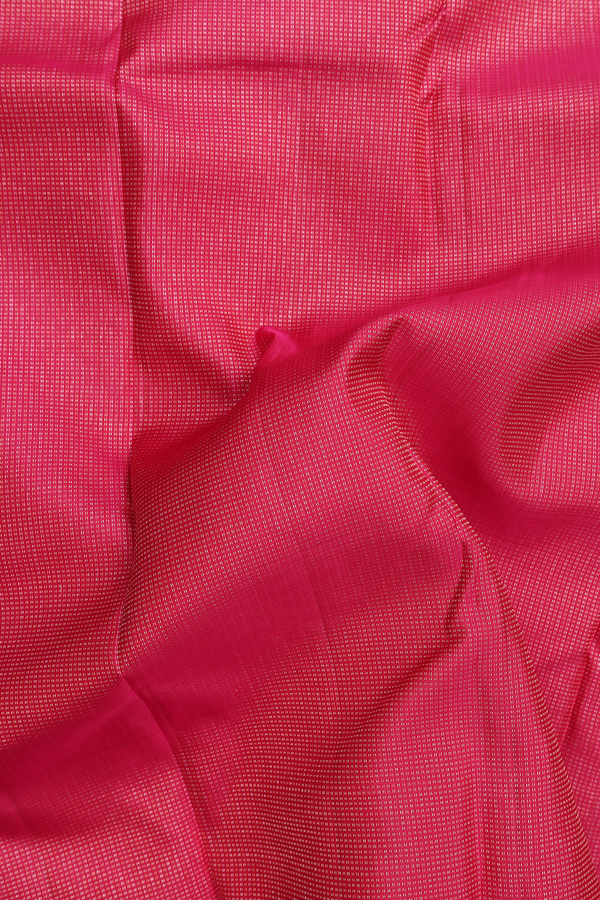 Kanchipuram Silk Saree In Rani Pink With Stripes Design