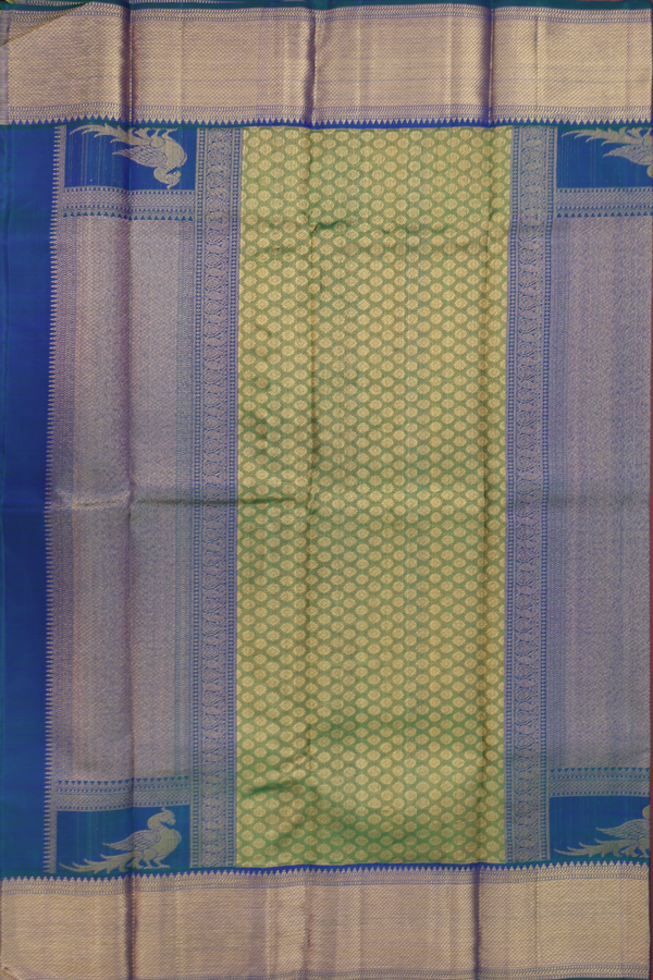 Kanchipuram Silk Saree In Rani Pink With Temple Design