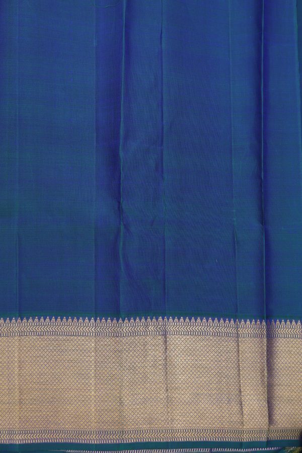 Kanchipuram Silk Saree In Rani Pink With Temple Design