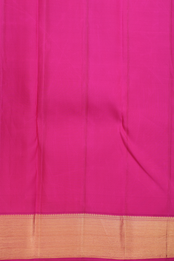 Kanchipuram Silk Saree In Rani Pink With Vanasingaram Design