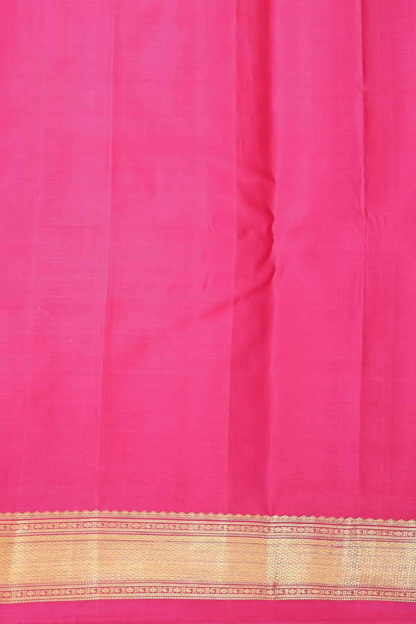 Kanchipuram Silk Saree In Rani Pink With Zari Border