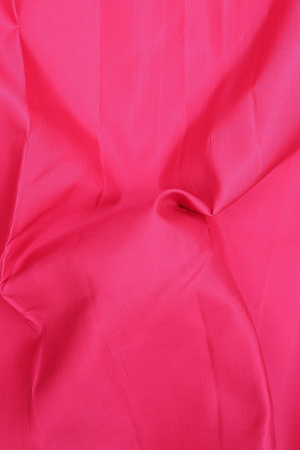Kanchipuram Silk Saree In Rani Pink With Zari Border