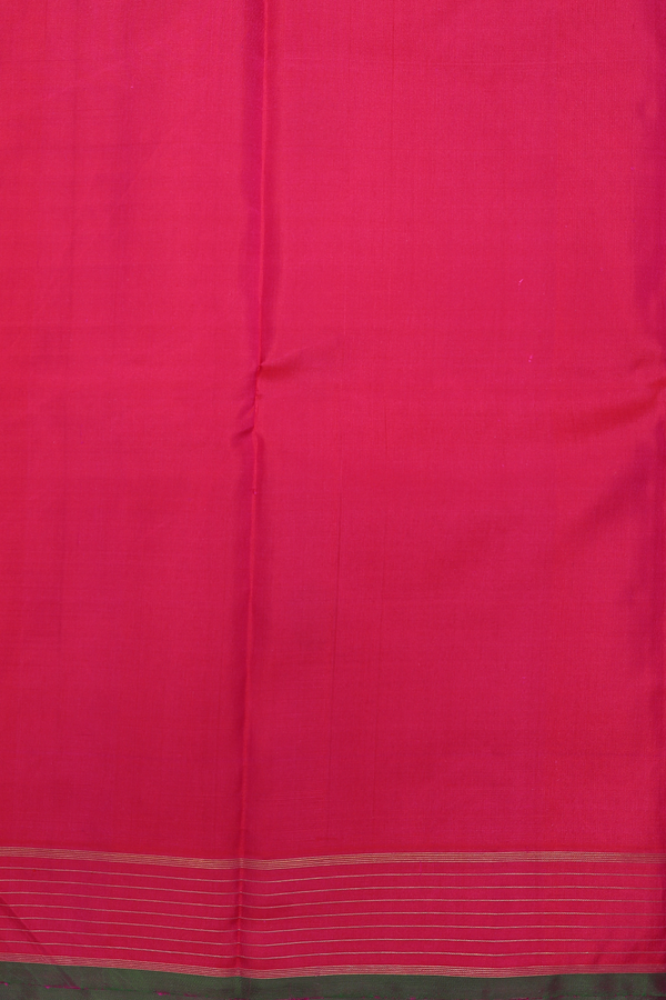 Kanchipuram Silk Saree In Rani Pink With Zari Buttas