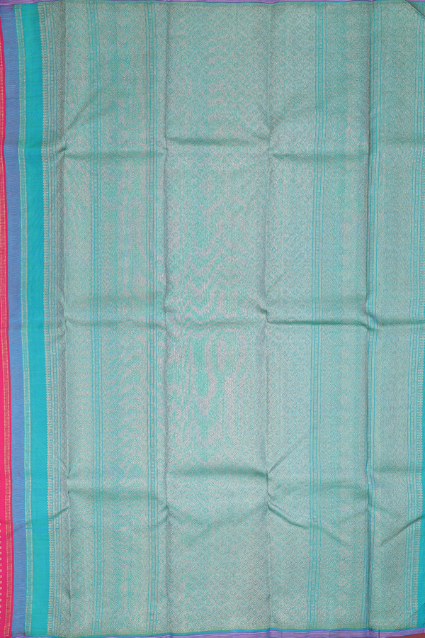 Kanchipuram Silk Saree In Rani Pink With Zari Buttis