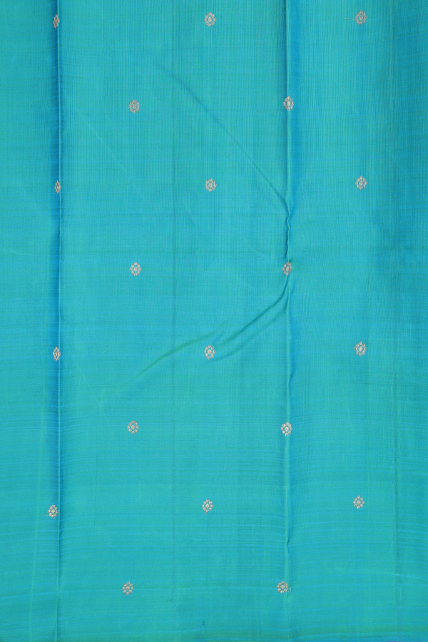 Kanchipuram Silk Saree In Rani Pink With Zari Buttis