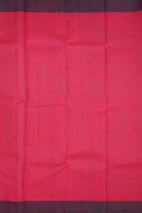 Kanchipuram Silk Saree In Rani Pink With Zari Stripes